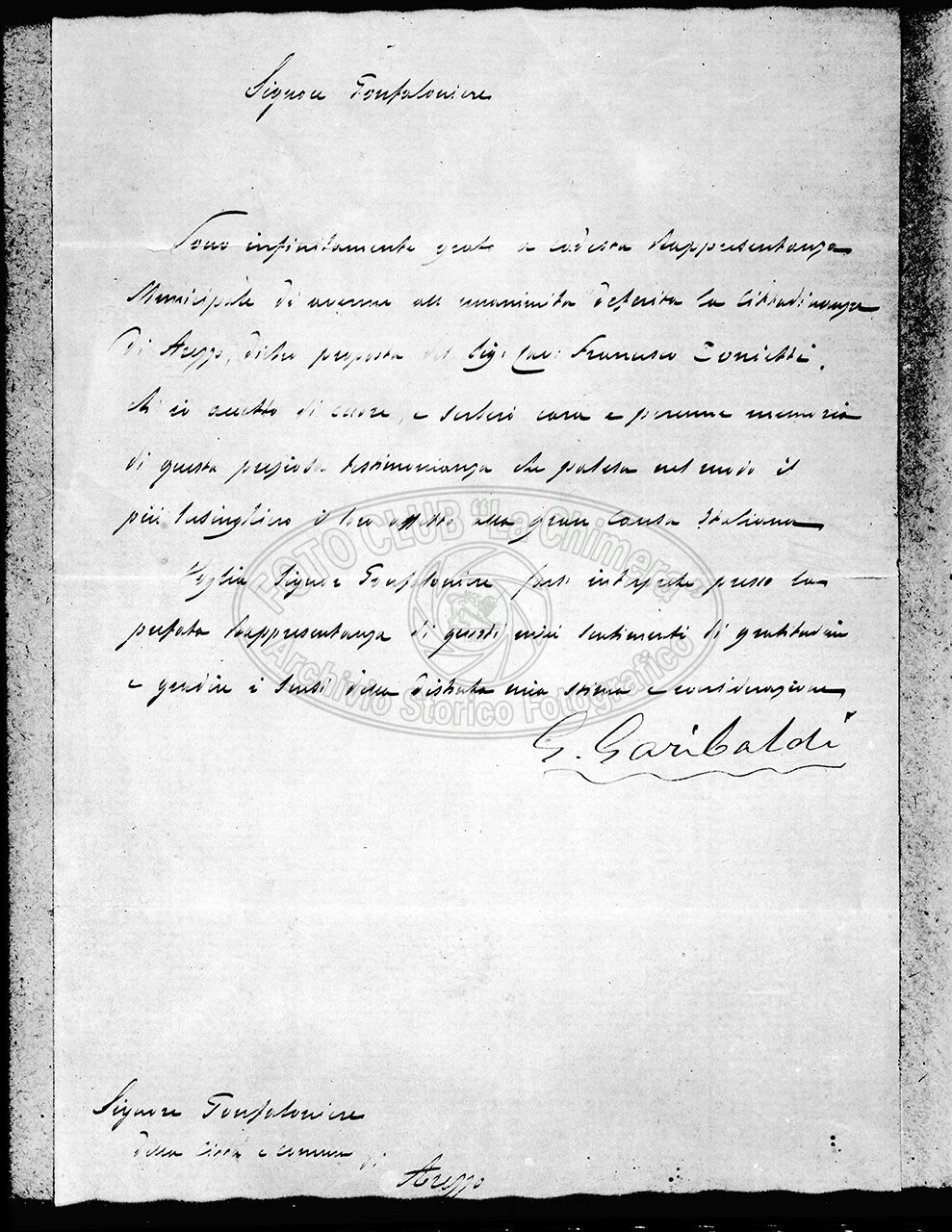 Lettera di Garibaldi