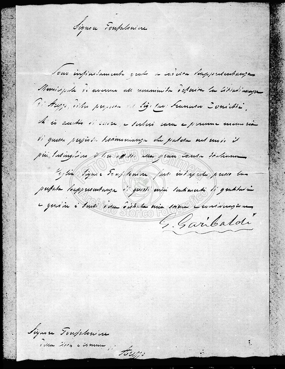 Lettera di Garibaldi
