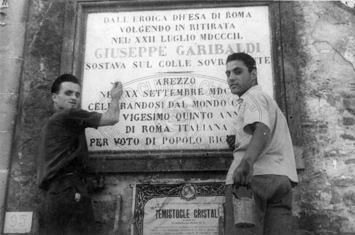 Targa marmorea a ricordo di Garibaldi