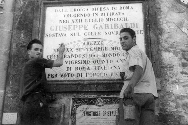 Targa marmorea a ricordo di Garibaldi