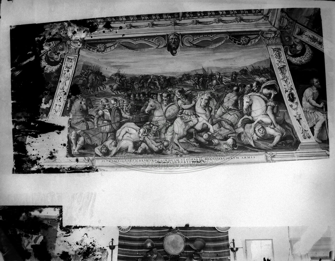 Arezzo Palazzzo Brandaglia Affresco Nel Soffitto Torri 21X27
