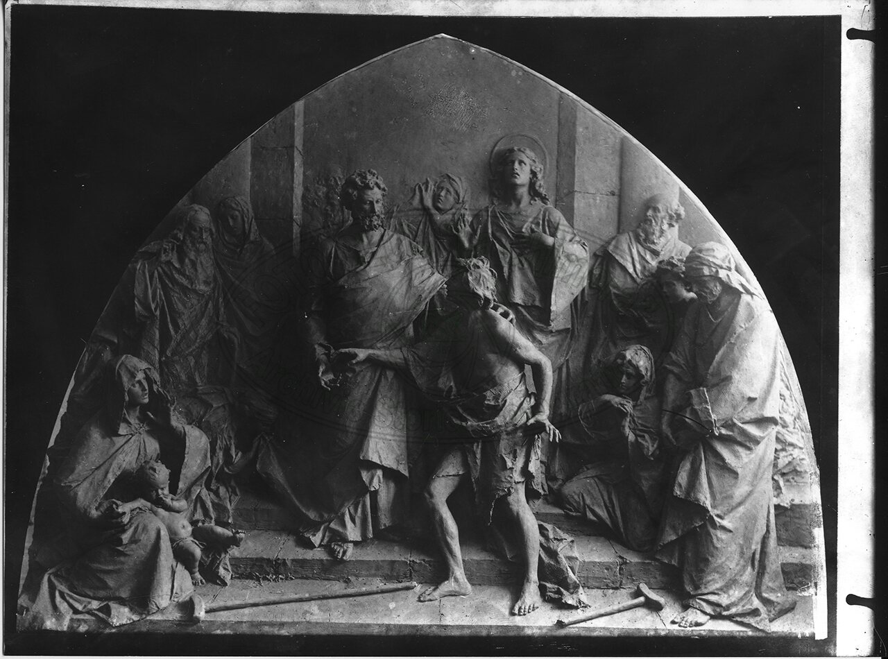 Arezzo Cattedrale Lunetta Centrale Il Miracolo Di S Pietro Scultore Quattrini Emilio