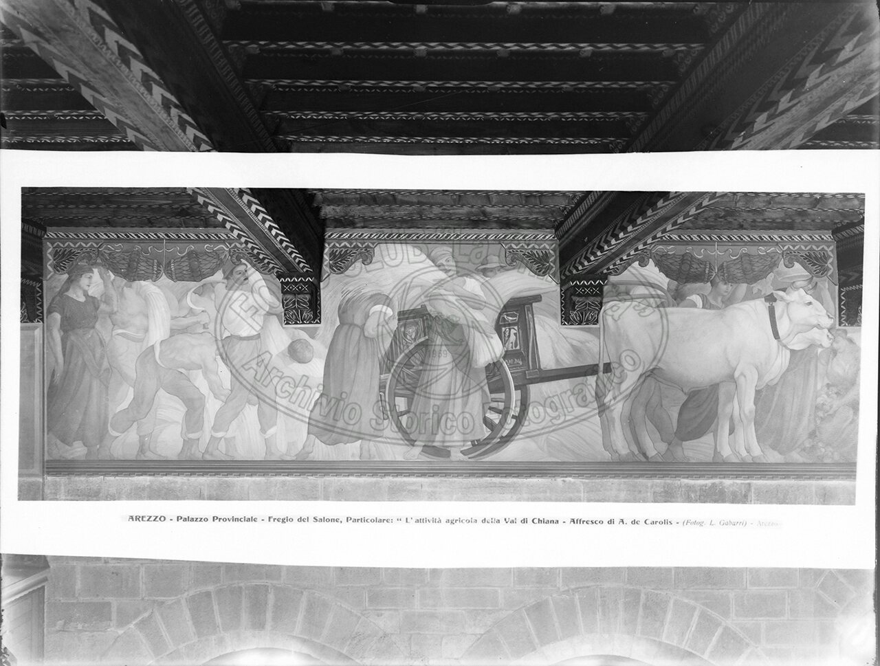 Arezzo Palazzo Provinciale Dettaglio Affresco L Attivita Della Valdichiana