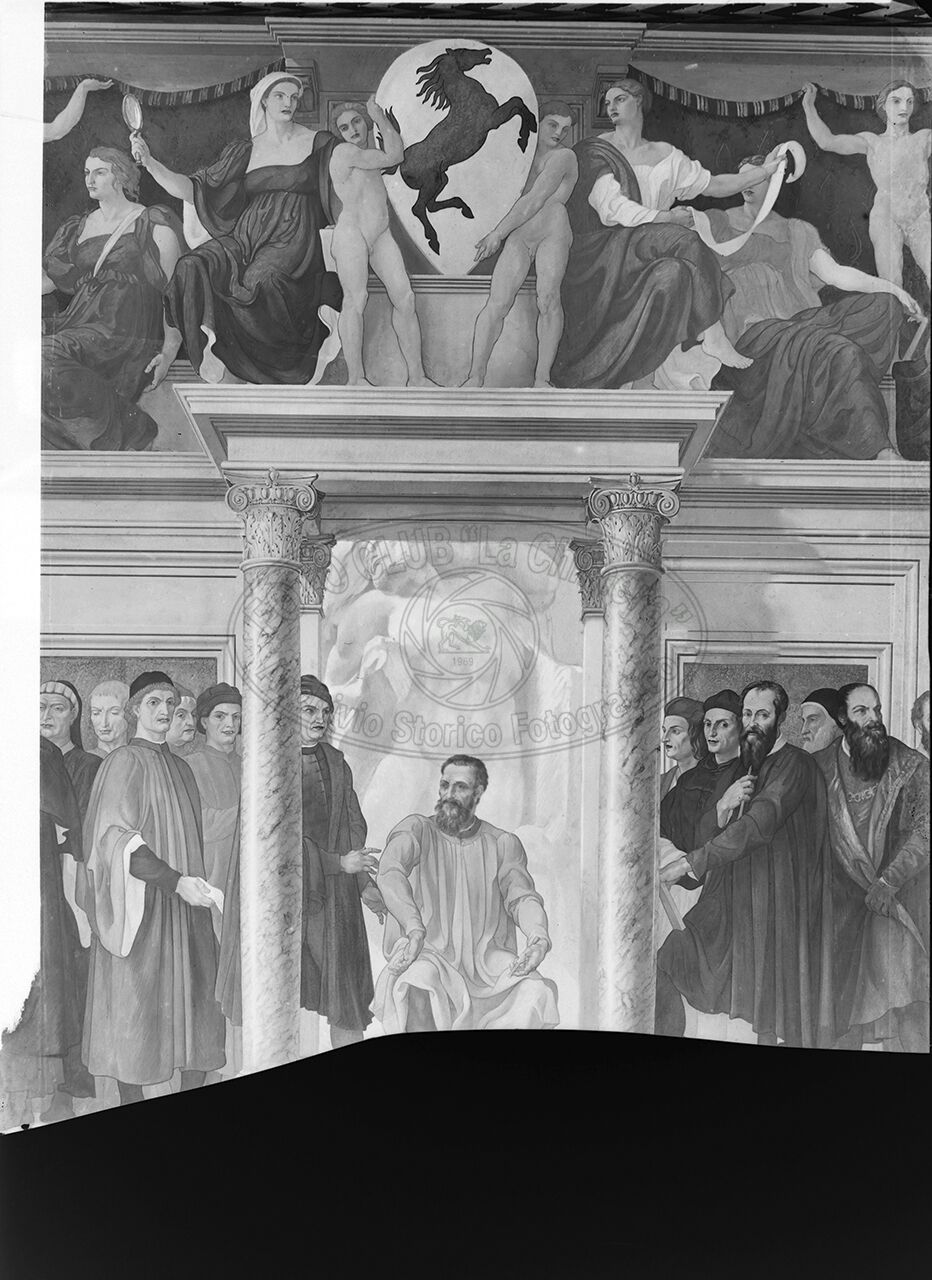 Arezzo Palazzo Provinciale Dettaglio Centrale Affresco Uomini Illustri