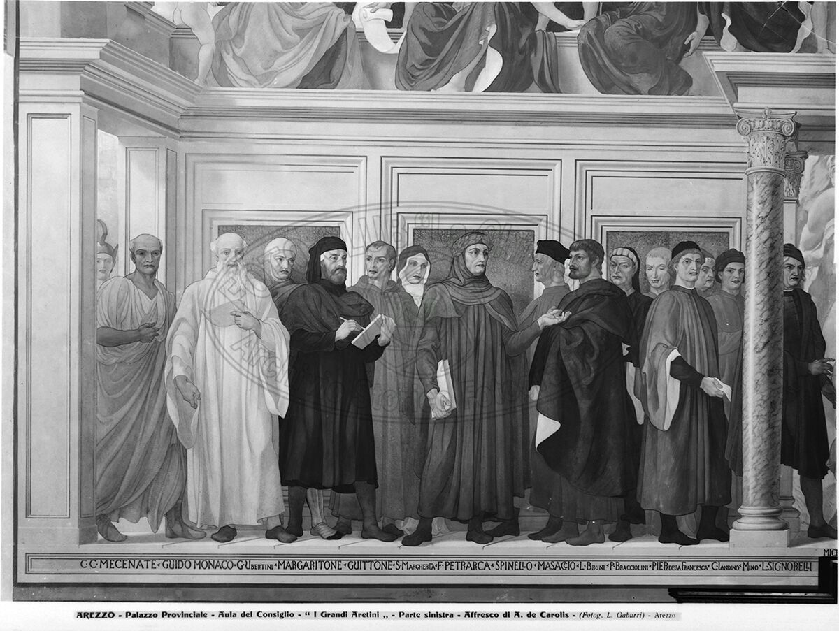 Arezzo Palazzo Provinciale Dettaglio Sinistro Affresco Uomini Illustri
