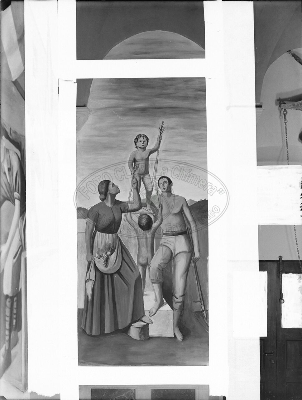 Arezzo Casa Del Fascio Cappella Votiva Affreschi Del Ceracchini Dettaglio