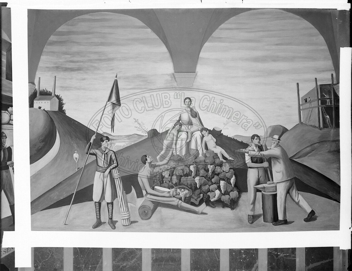 Arezzo Casa Del Fascio Cappella Votiva Dettaglio Dell Affresco Del Ceracchini