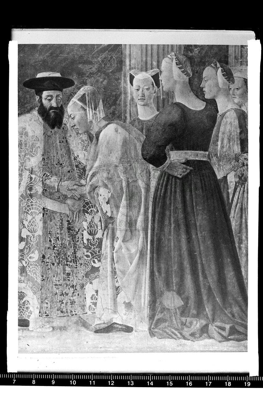 Arezzo s francesco particolare dell affresco di pier della francesca raffigurante l incontro tra il re salomone ela regina di saba